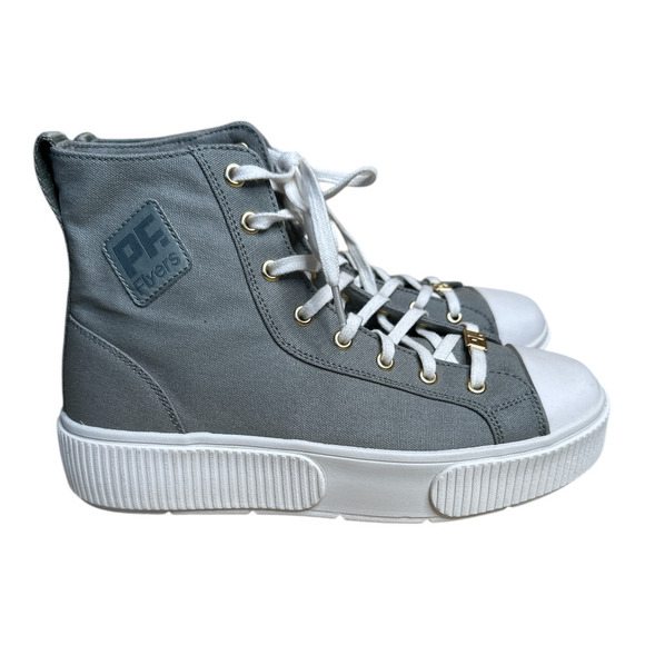 PF Flyers Sage Gray Allston Canvas High Top Retro Platform Sneaker Womens 9 NWOB - Picture 3 of 9